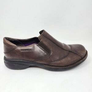 Merrell Captiva Leather Loafers Shoes Women's 9 Brown Slip On Comfort